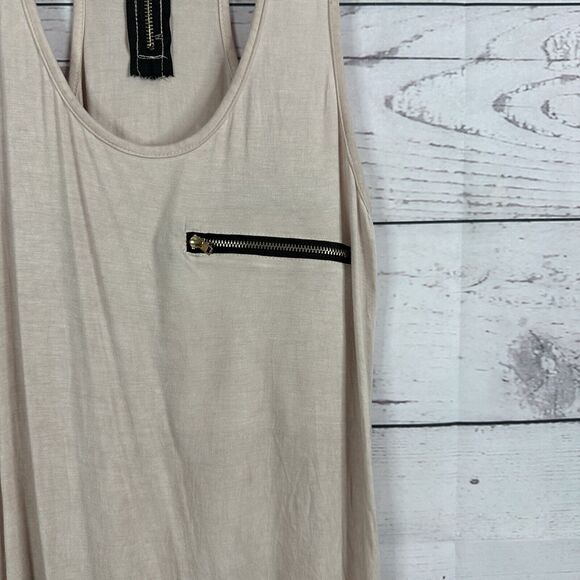 POL Tank Top Shirt Womens Small Pink Casual Minimalist Soft Stretch Zipper - Picture 3 of 10